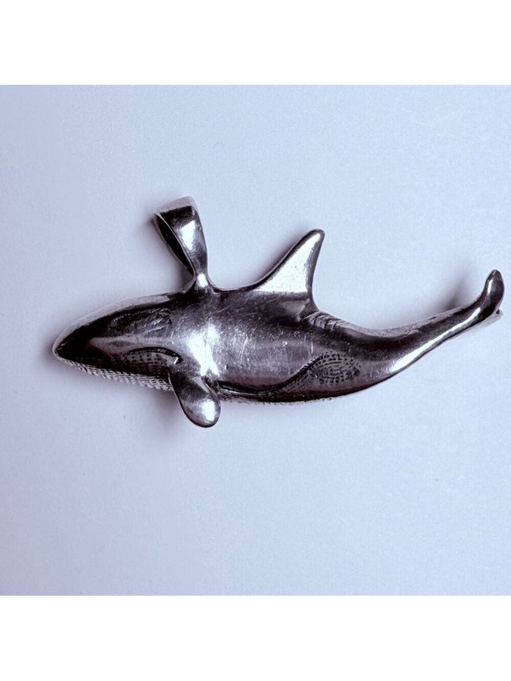 Orca Killer Whale 925 Sterling Silver 1.2" Ocean Fish Marine Pendant Necklace